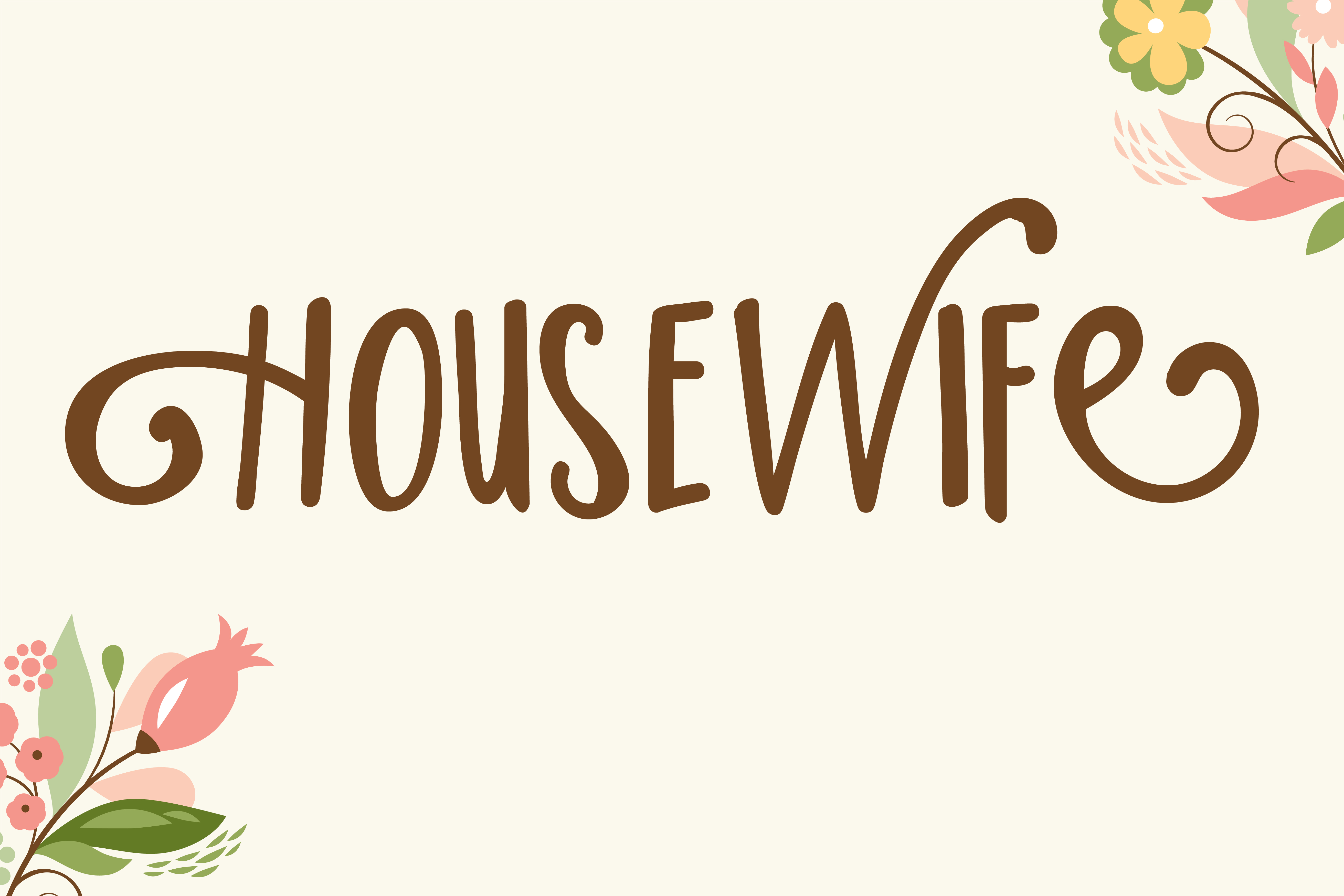 Housewife Font: A Whimsical Typeface for Handmade Sellers